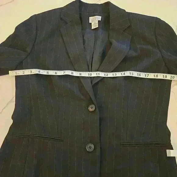 Ann Taylor Loft Womens Pin Striped Blazer Career Black Size 6 - Picture 7 of 8